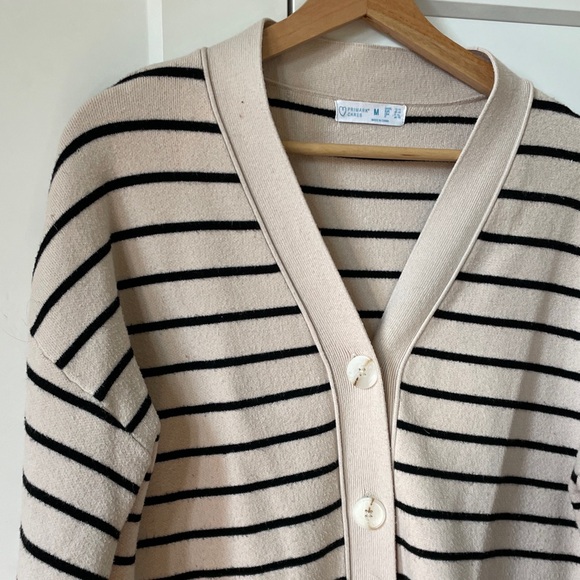 Primark Beige and Black Striped Cardigan - Picture 2 of 4